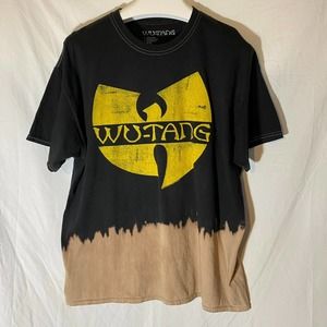 Wu- Tang Clan Tie Dye Yellow Large Logo Men's t-shirt Black & brown 2017 hip hop
